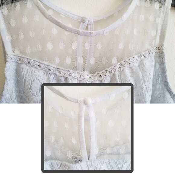 Girls White Lace Dress ✦ Disorderly Kids Size 10 ✦ Sheer Polka Dot Upper ✦ GUC - Picture 5 of 5